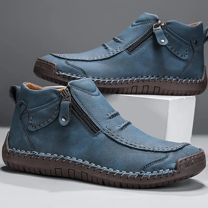 HUGO LAURENT™ | Men's Hand-Stitched Leather Zip Boots