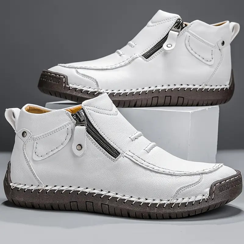 HUGO LAURENT™ | Men's Hand-Stitched Leather Zip Boots