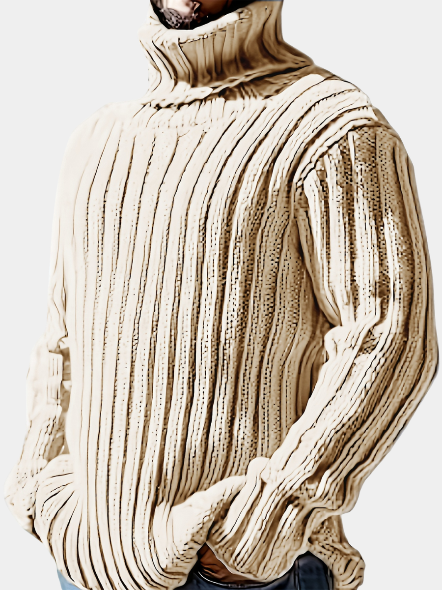 HUGO LAURENT™ | Textured High-Neck Sweater for Men
