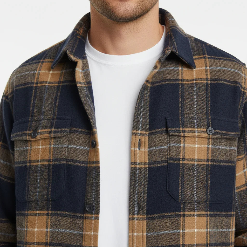 HUGO LAURENT™ | Rockwell Brushed Cotton Flannel Shirt