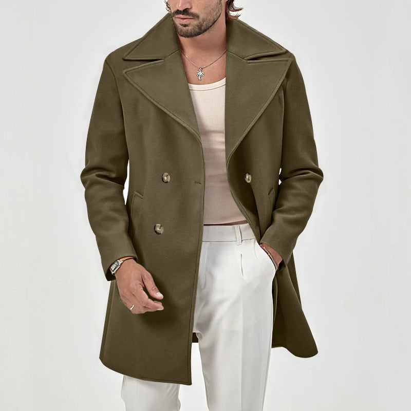 HUGO LAURENT™ | Men's Wool-Blend Lapel Collar Overcoat