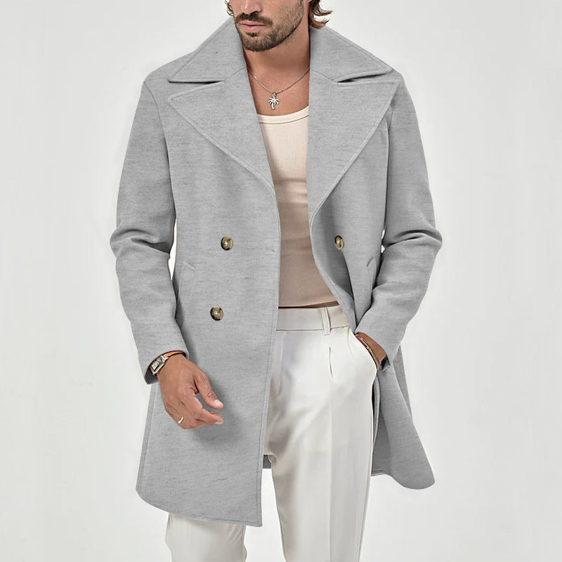 HUGO LAURENT™ | Men's Wool-Blend Lapel Collar Overcoat