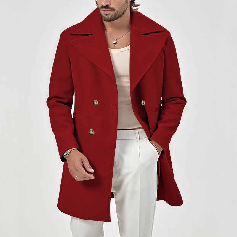 HUGO LAURENT™ | Men's Wool-Blend Lapel Collar Overcoat