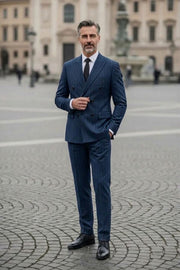 HUGO LAURENT™ | Men's Classic Pinstripe Double-Breasted 3-Piece Suit