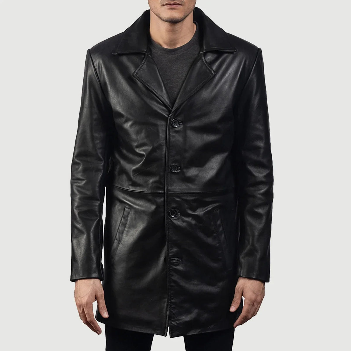 HUGO LAURENT™ | Classmith Black Leather Coat