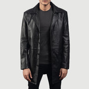HUGO LAURENT™ | Classmith Black Leather Coat