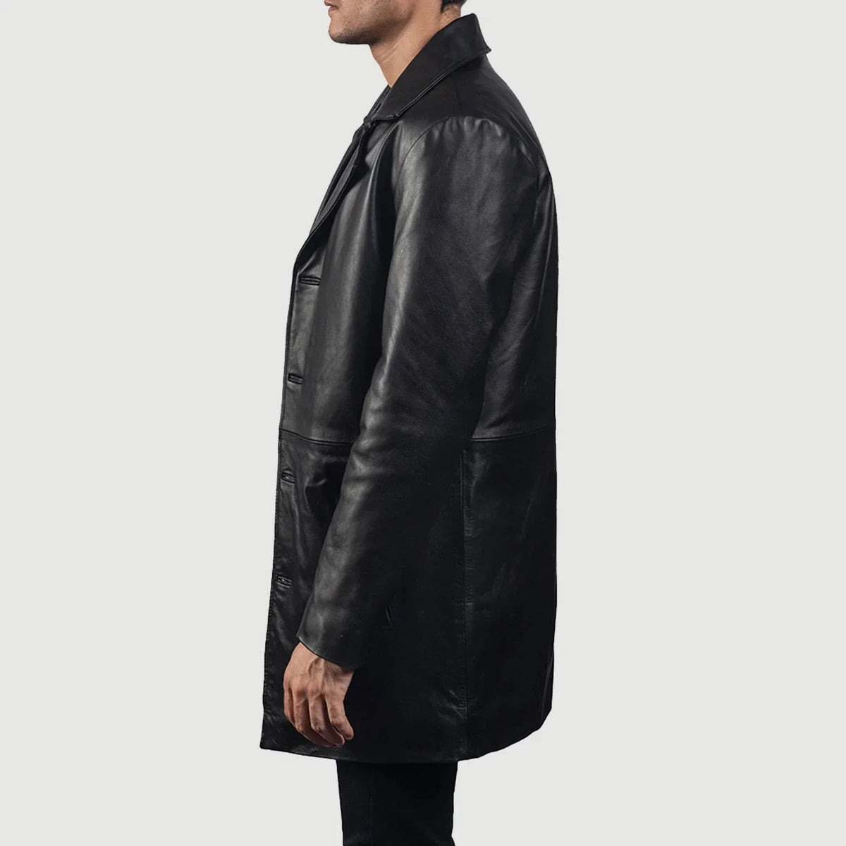 HUGO LAURENT™ | Classmith Black Leather Coat