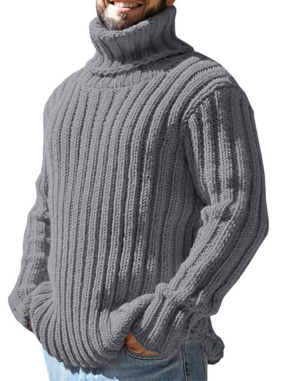 HUGO LAURENT™ | Textured High-Neck Sweater for Men
