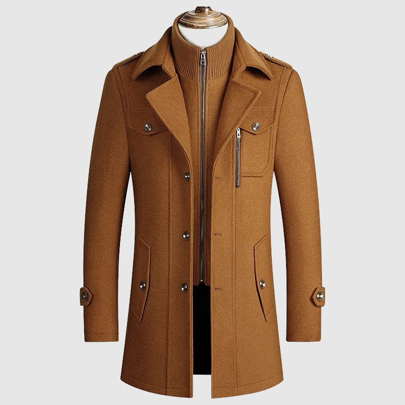 HUGO LAURENT™ | Men's Wool Blend Overcoat