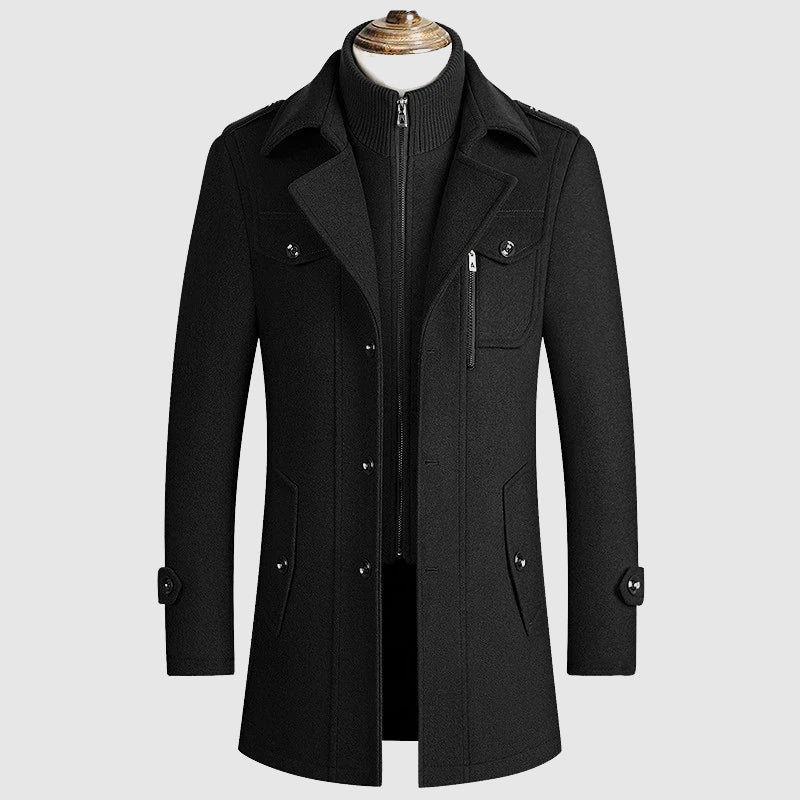HUGO LAURENT™ | Men's Wool Blend Overcoat