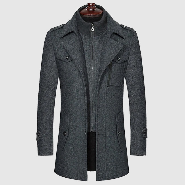 HUGO LAURENT™ | Men's Wool Blend Overcoat