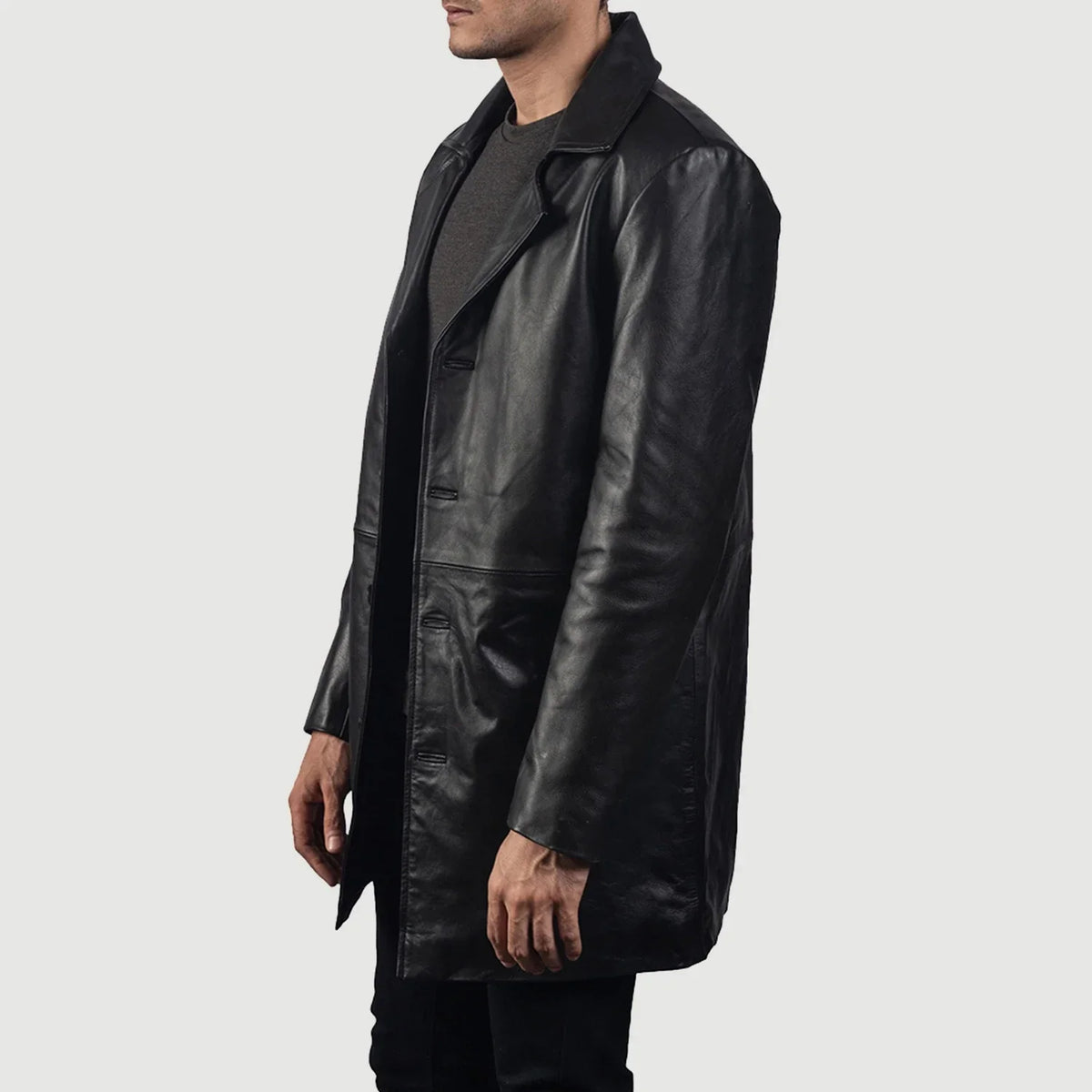HUGO LAURENT™ | Classmith Black Leather Coat