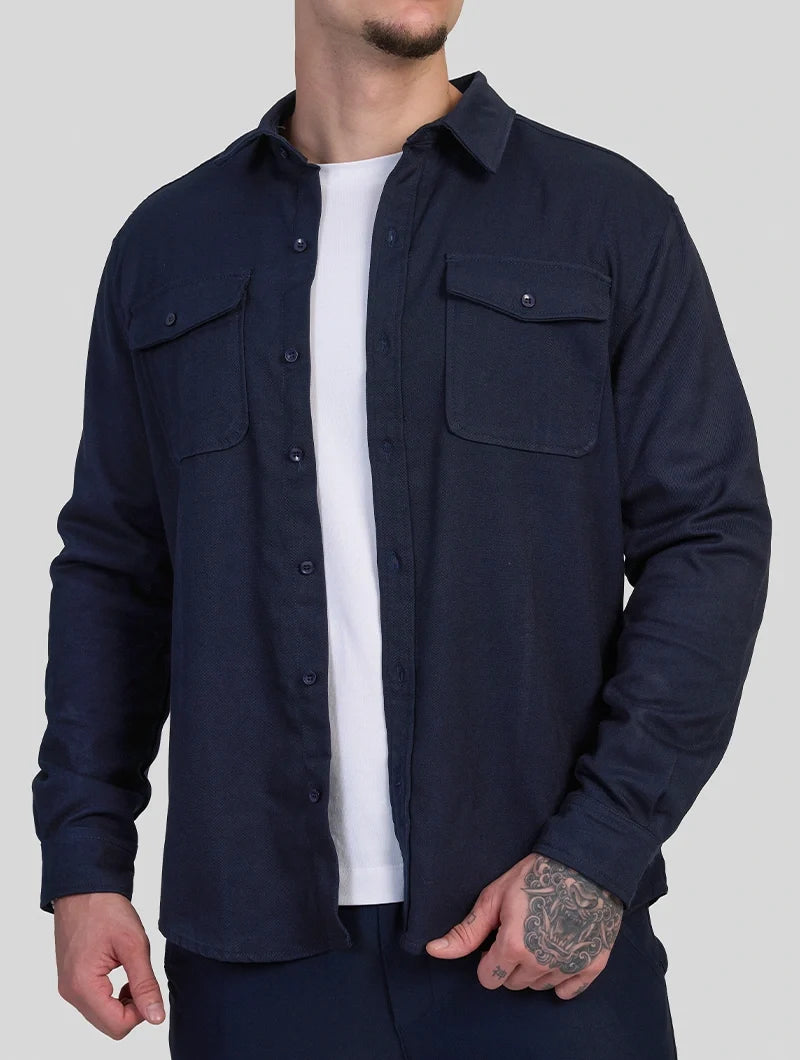 HUGO LAURENT™ | Simon Overshirt - Navy Blue