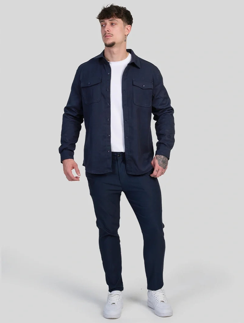 HUGO LAURENT™ | Simon Overshirt - Navy Blue