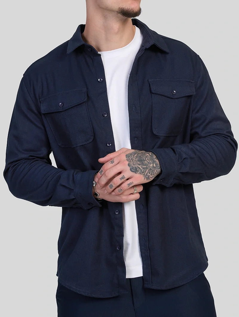 HUGO LAURENT™ | Simon Overshirt - Navy Blue