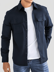 HUGO LAURENT™ | Simon Overshirt - Navy Blue