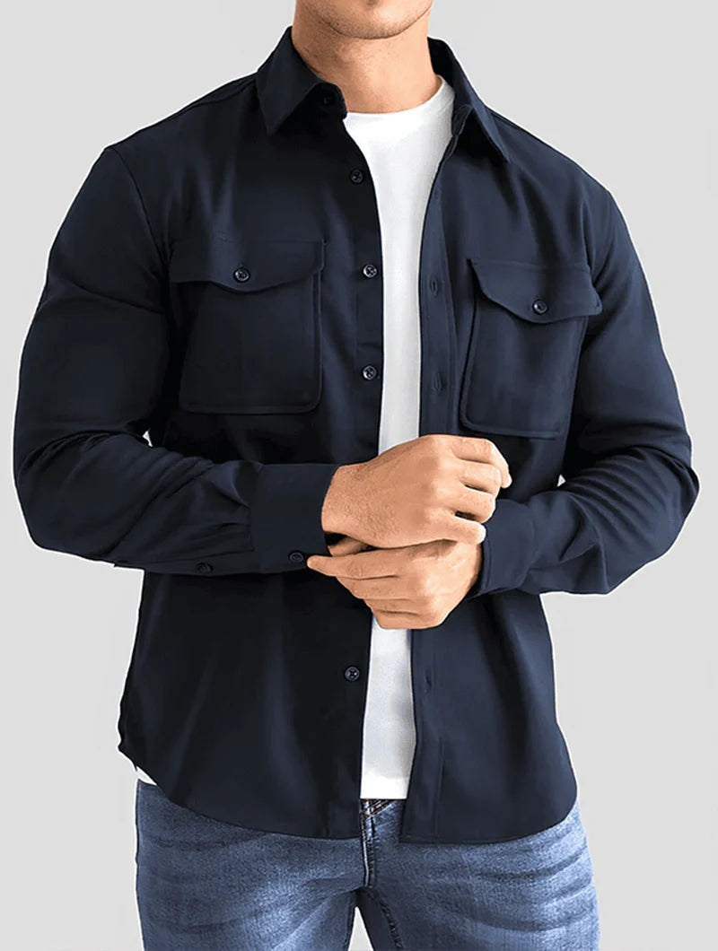 HUGO LAURENT™ | Simon Overshirt - Navy Blue