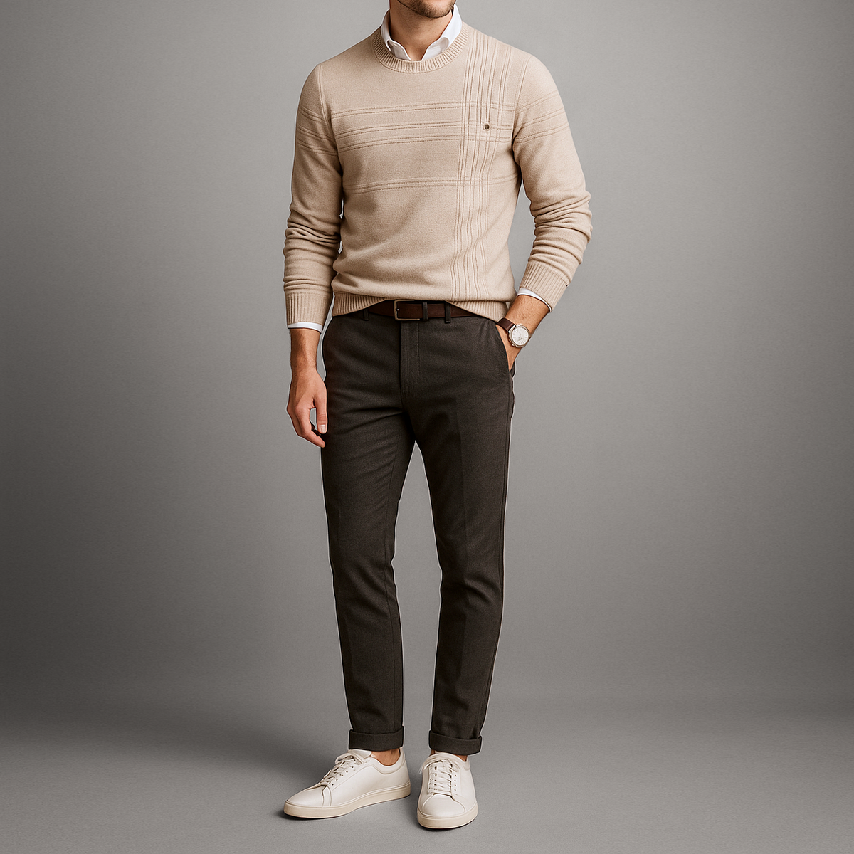 HUGO LAURENT™ | Sullivan Grid-Knit Cotton Sweater