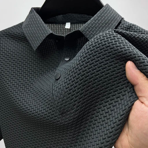 HUGO LAURENT™ | Men's Knitted Polyester Polo Shirt