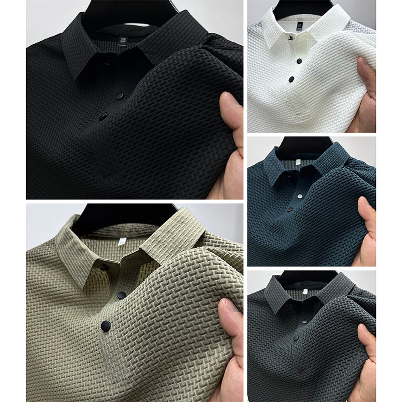 HUGO LAURENT™ | Men's Knitted Polyester Polo Shirt