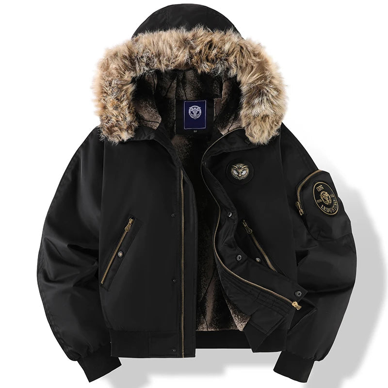 HUGO LAURENT™ | Men's Fur-Trim Padded Winter Jacket