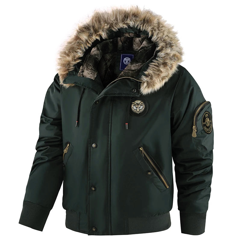 HUGO LAURENT™ | Men's Fur-Trim Padded Winter Jacket