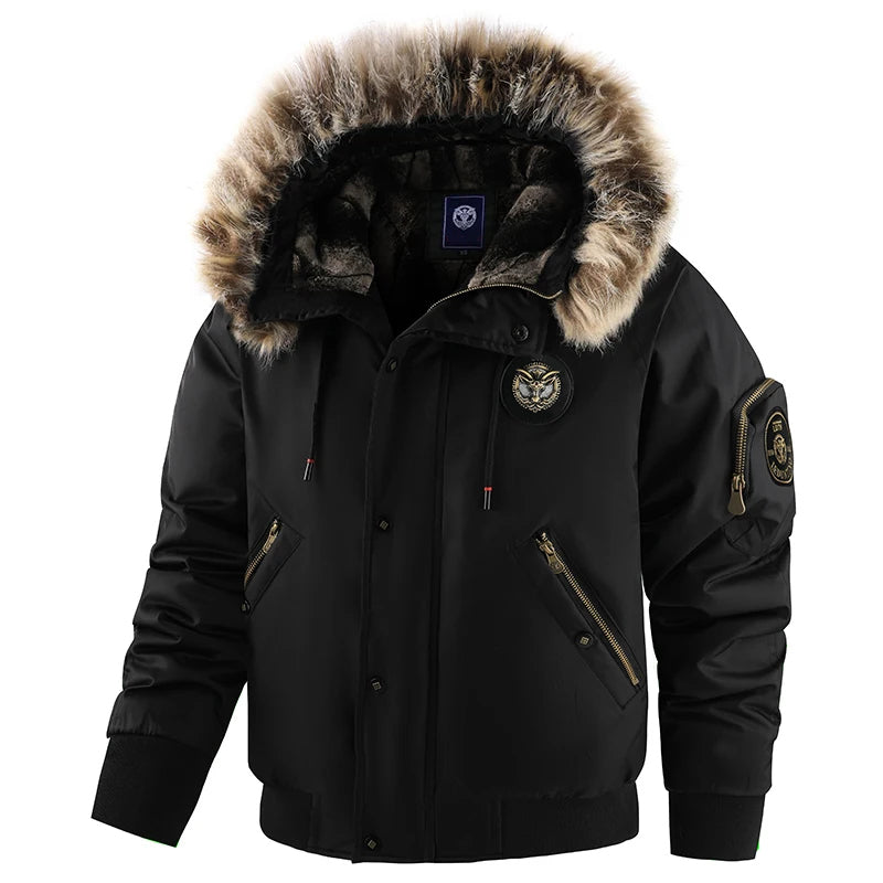 HUGO LAURENT™ | Men's Fur-Trim Padded Winter Jacket