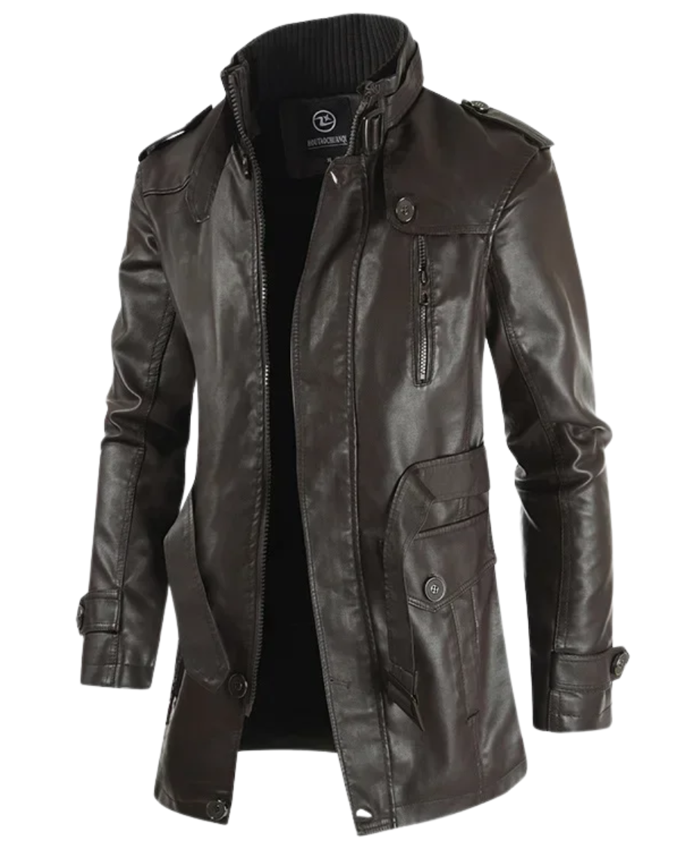 HUGO LAURENT™ | Elegant Long Leather Biker Jacket