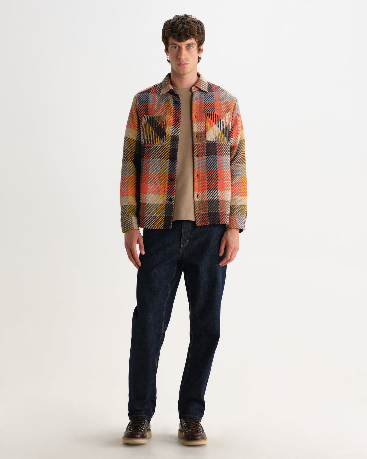 HUGO LAURENT™ | Whiting - Orange Pike Check Overshirt