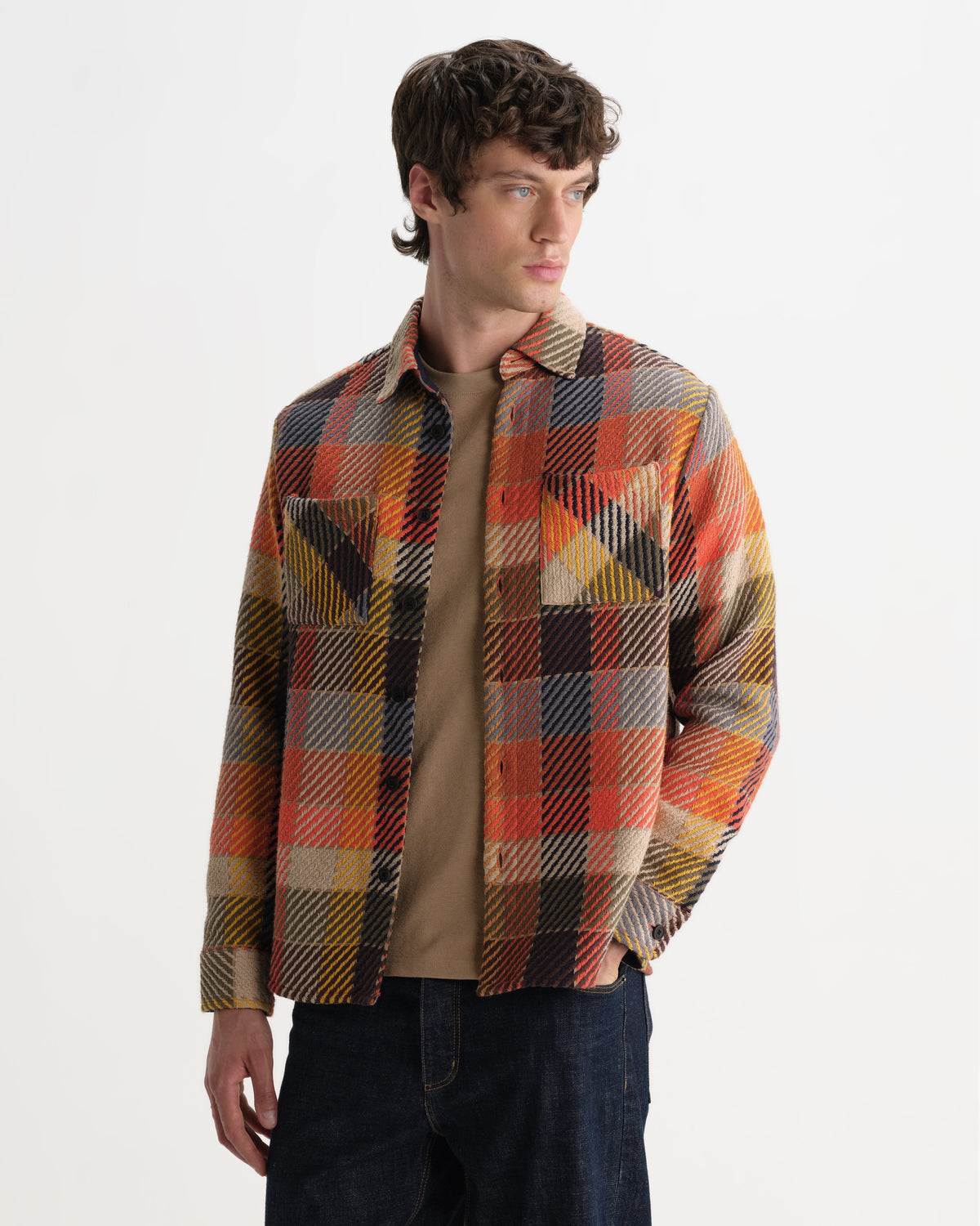 HUGO LAURENT™ | Whiting - Orange Pike Check Overshirt