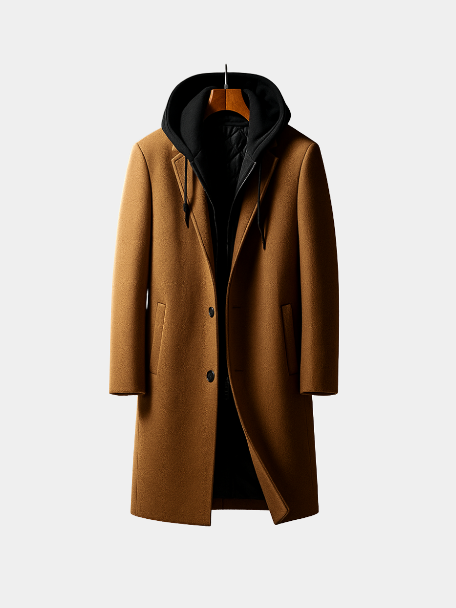 HUGO LAURENT™ | WOOL HOODED COAT FOR MEN