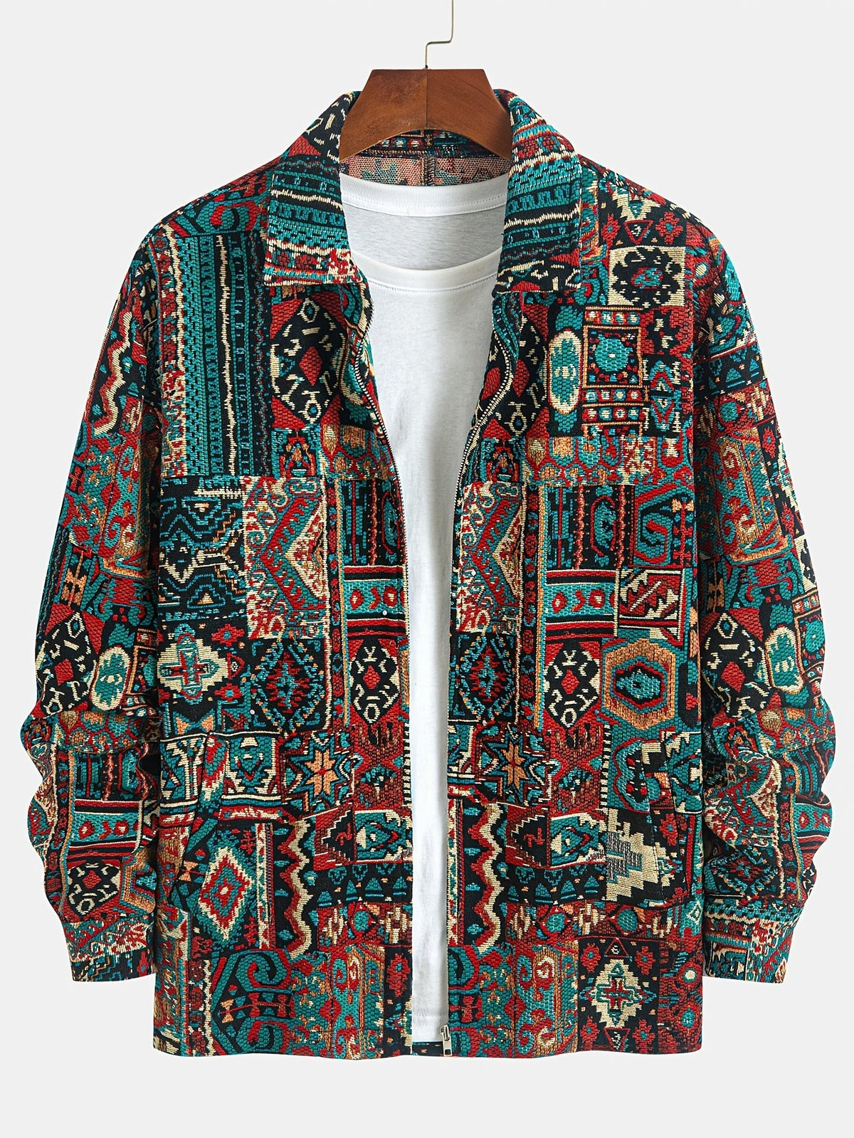 HUGO LAURENT™ | Patterned Lapel Zip Jacket