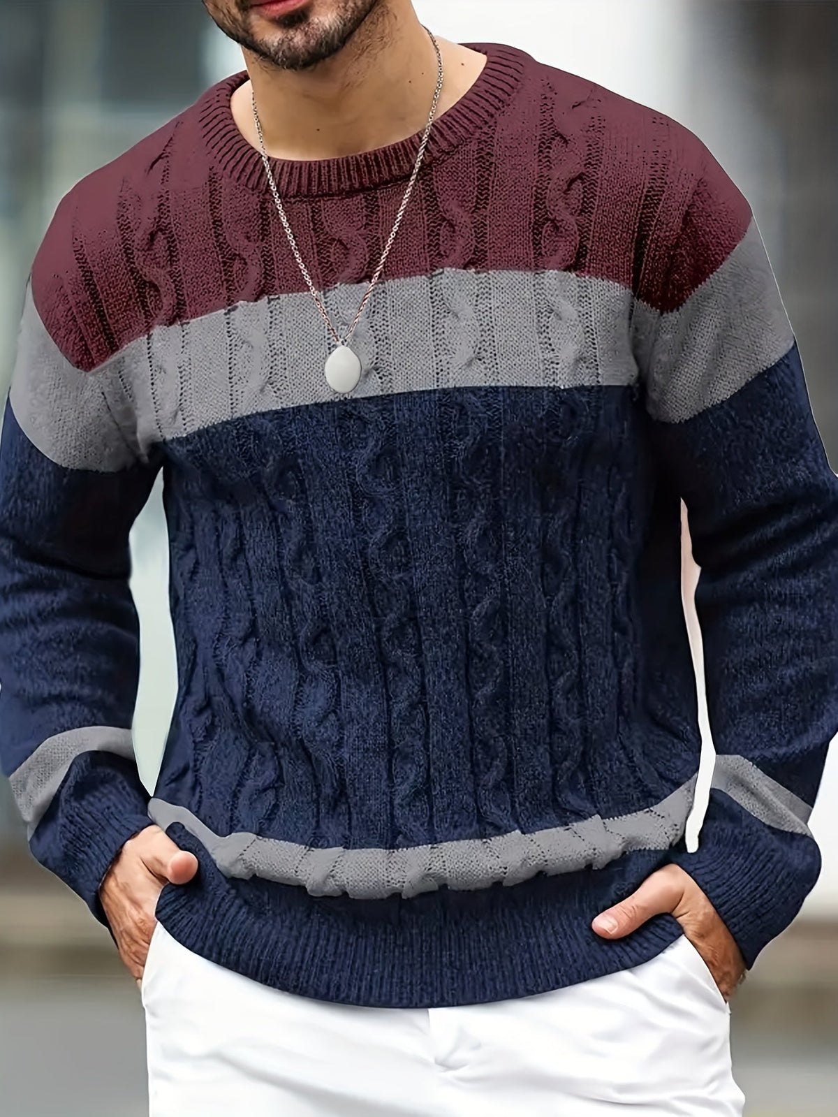HUGO LAURENT™ | Textured Cable-Knit Sweater
