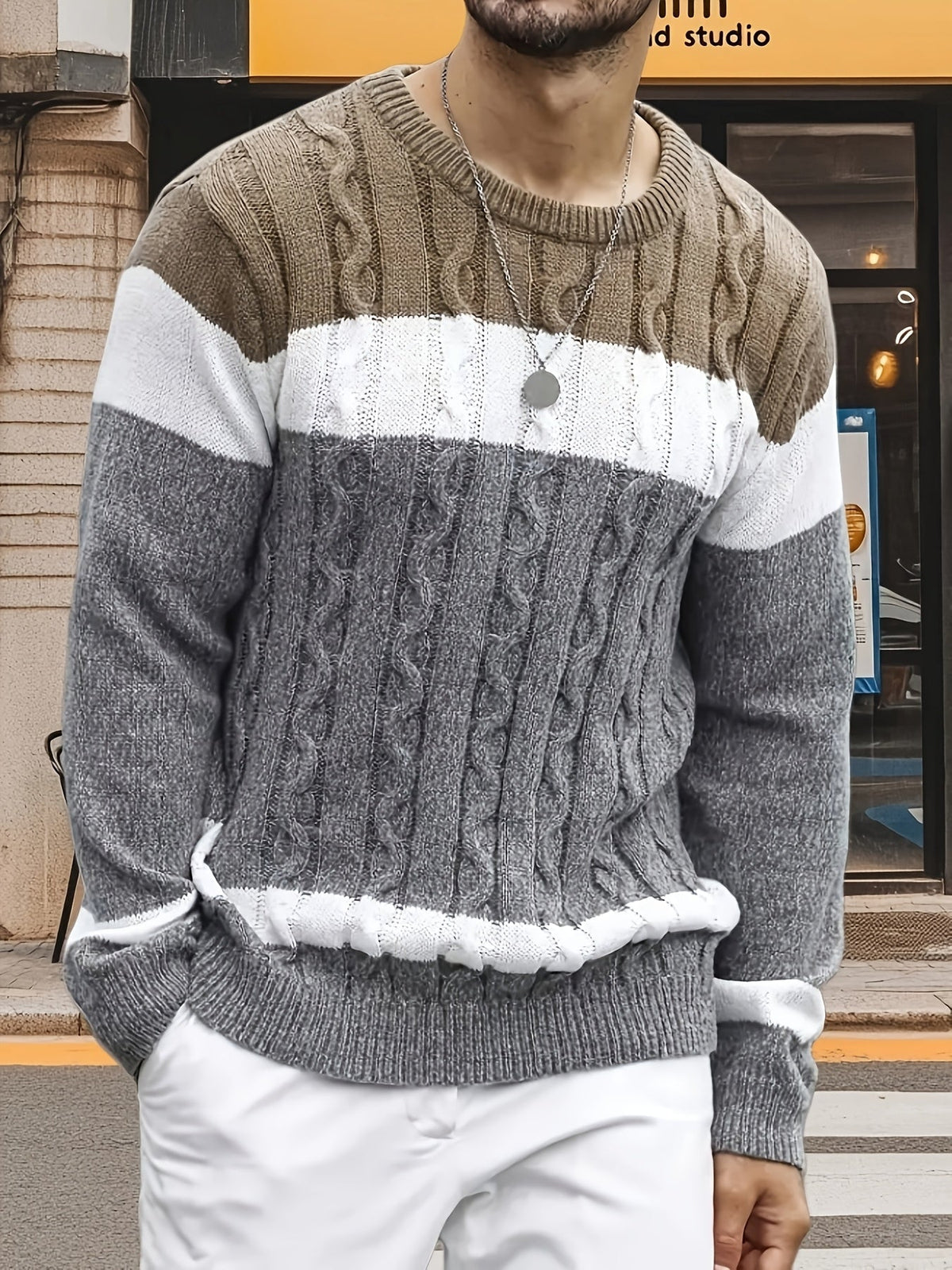 HUGO LAURENT™ | Textured Cable-Knit Sweater