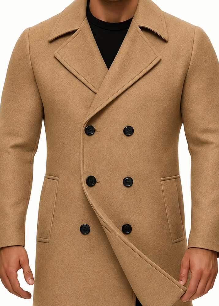 HUGO LAURENT™ | MEN'S MIDI COAT WITH LAPELS