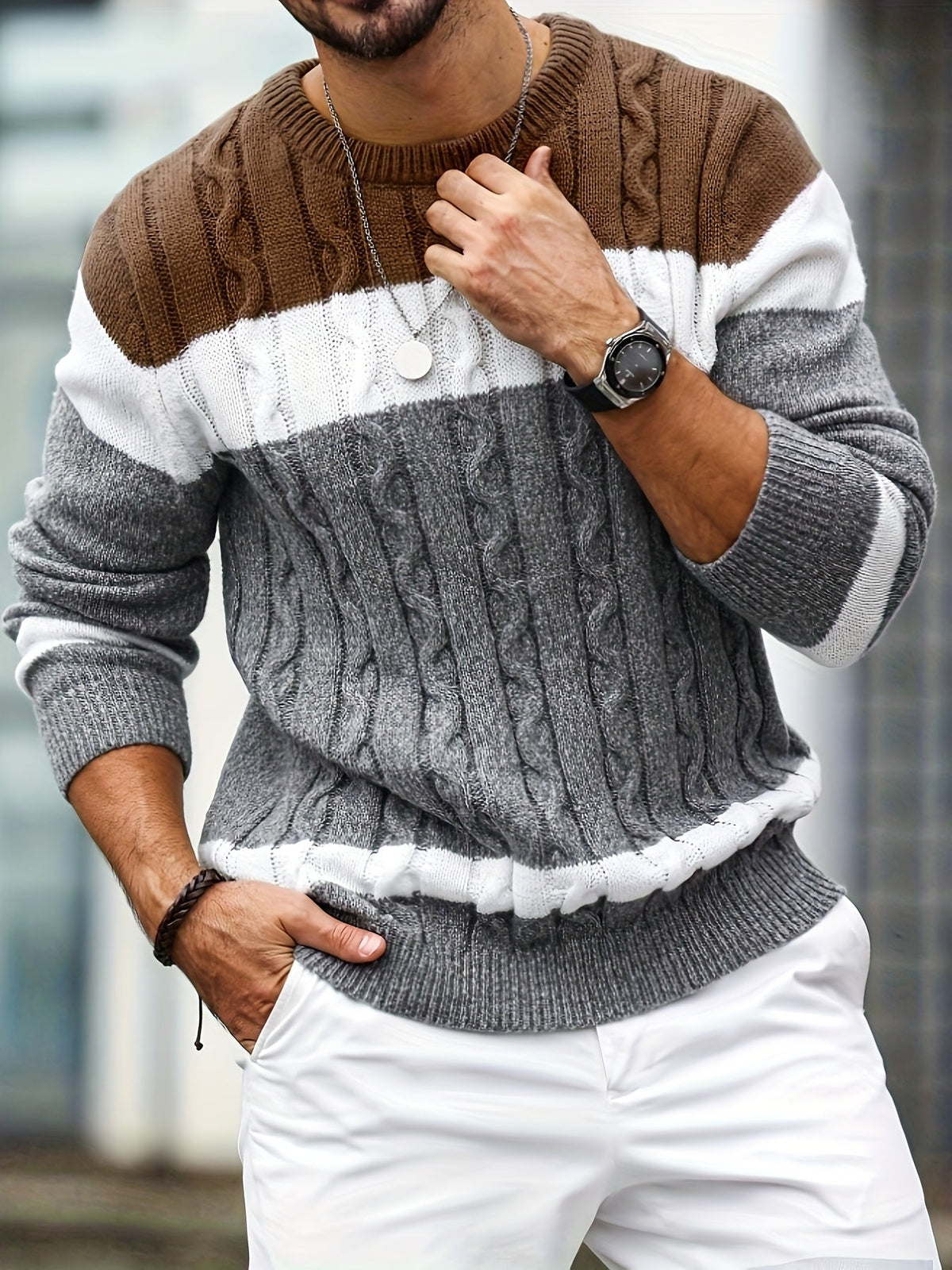 HUGO LAURENT™ | Men's Color-Block Knit Sweater