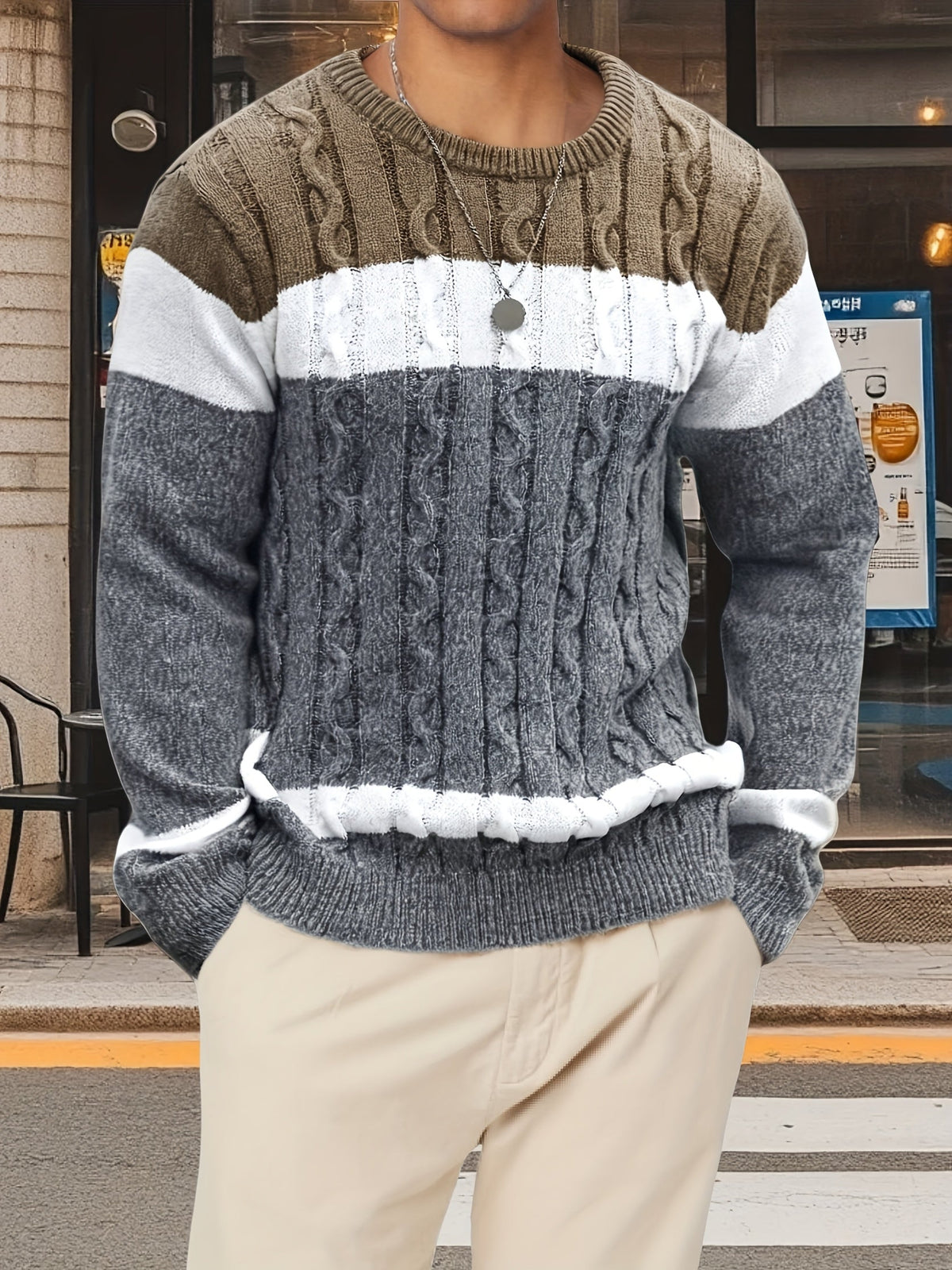 HUGO LAURENT™ | Textured Cable-Knit Sweater