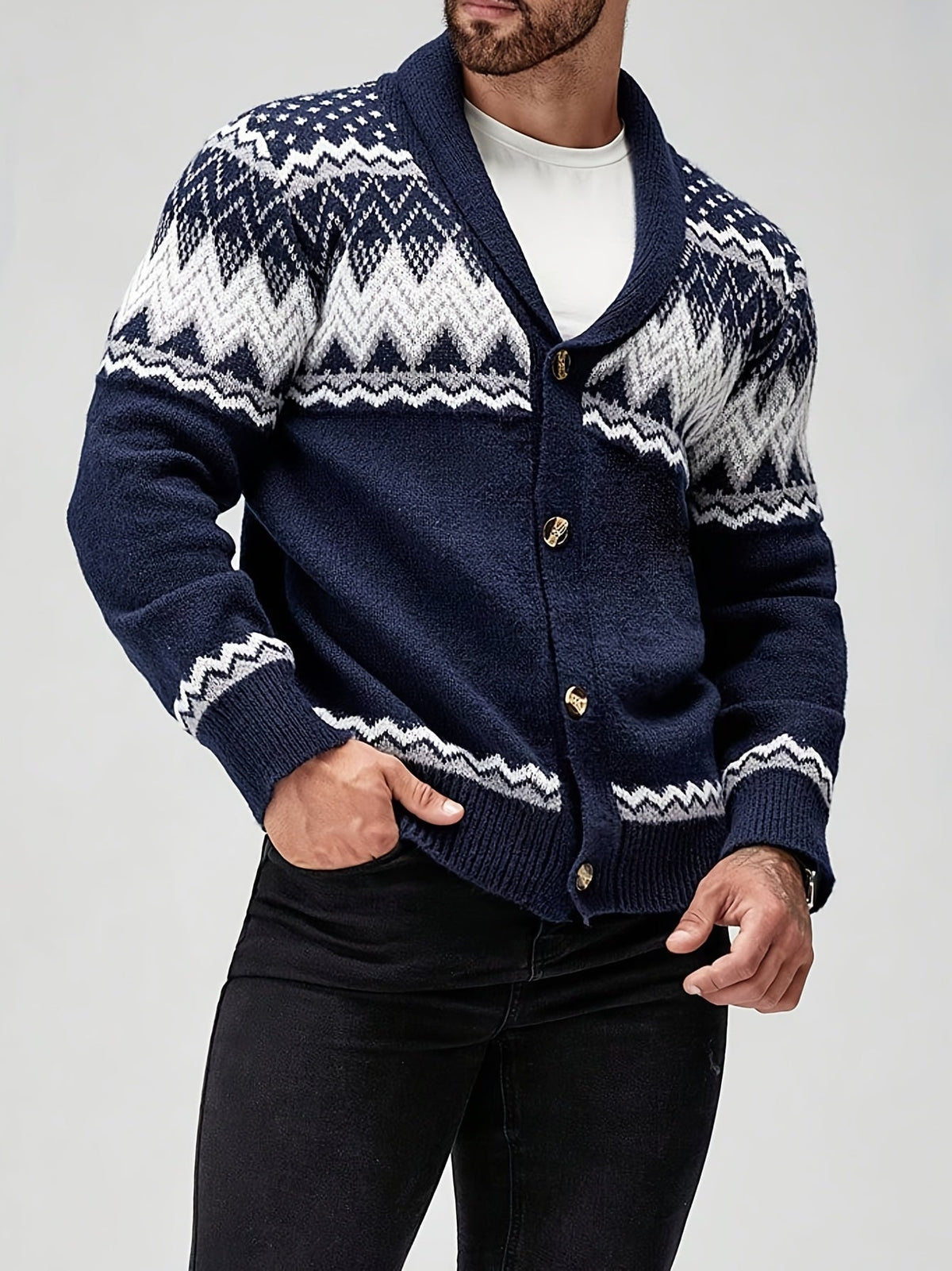 HUGO LAURENT™ | MEN'S GEOMETRIC KNIT JACKET