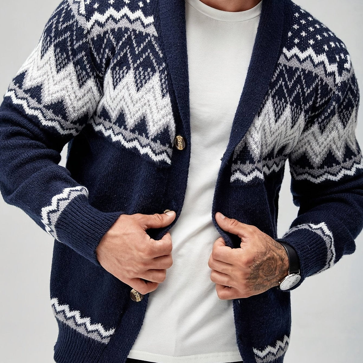 HUGO LAURENT™ | MEN'S GEOMETRIC KNIT JACKET