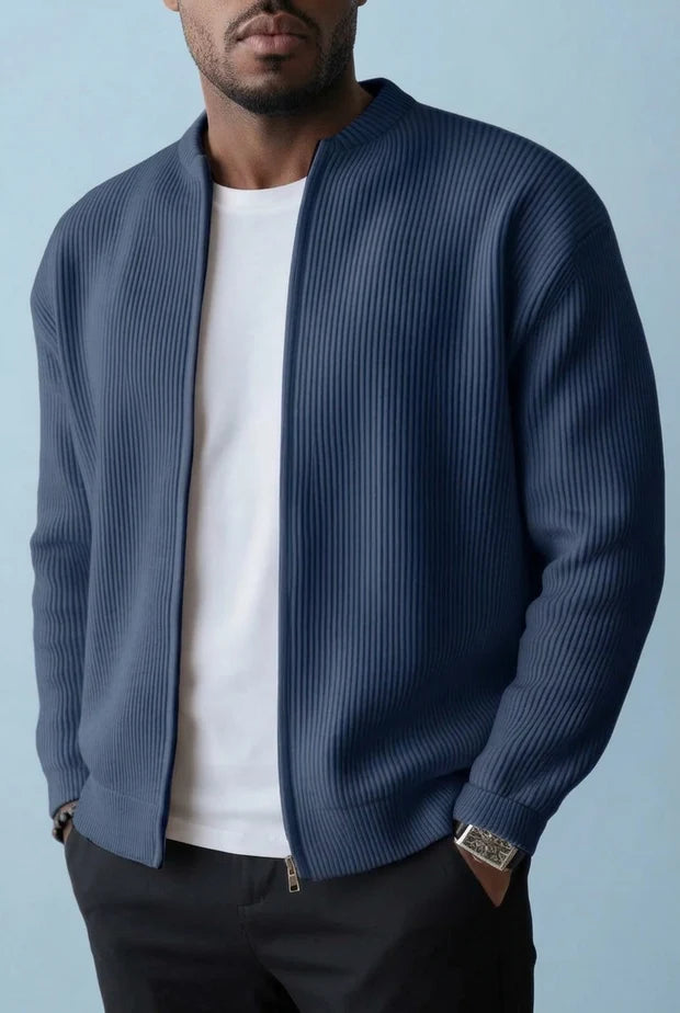 HUGO LAURENT™ | Ribbed Knit Cardigan Jacket with Zipper