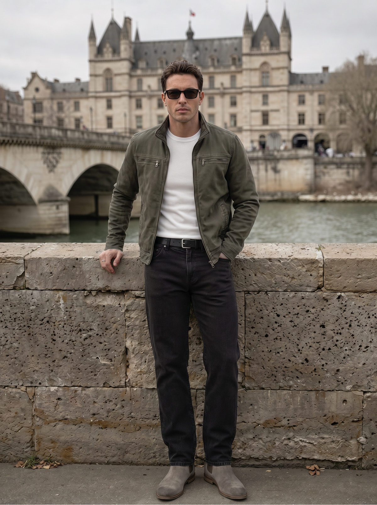 HUGO LAURENT™ | Valmont Vintage Olive Field Jacket - Cross & Crown