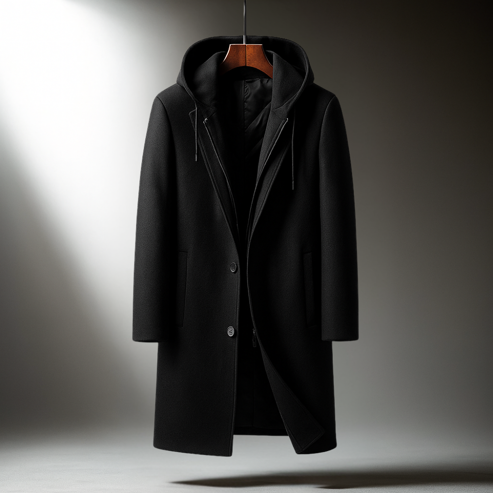 HUGO LAURENT™ | WOOL HOODED COAT FOR MEN