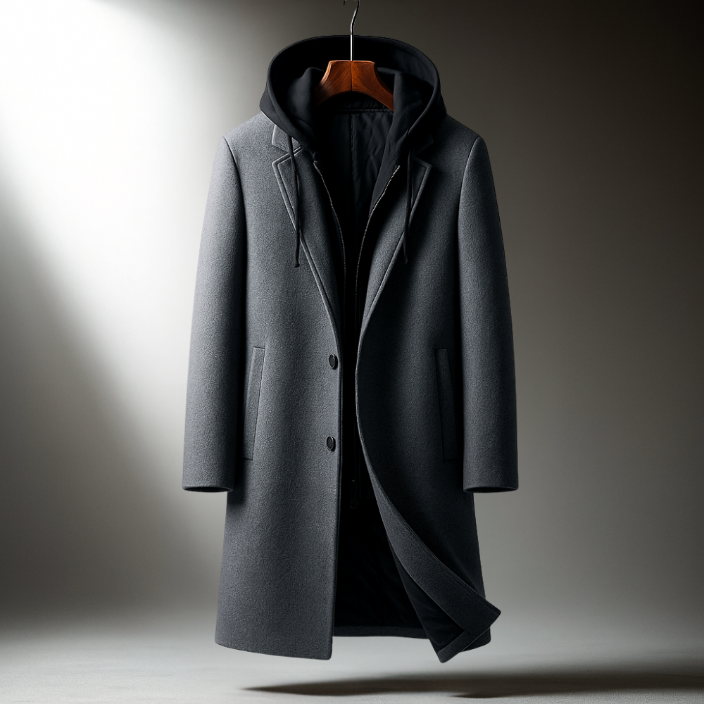 HUGO LAURENT™ | WOOL HOODED COAT FOR MEN