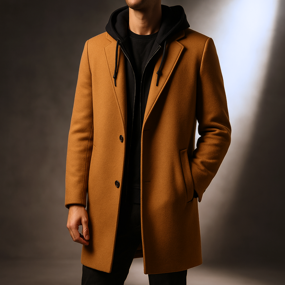 HUGO LAURENT™ | WOOL HOODED COAT FOR MEN