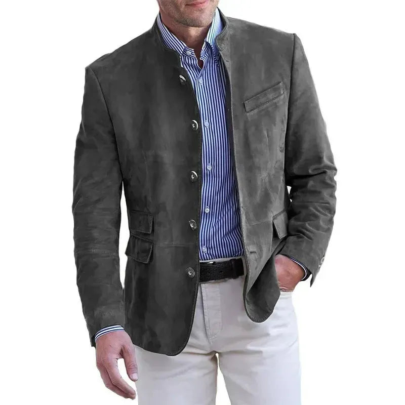 HUGO LAURENT™ | Men's Collar Suede Blazer