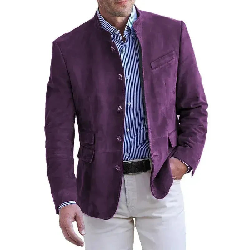 HUGO LAURENT™ | Men's Collar Suede Blazer