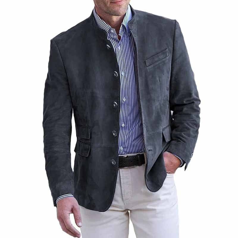 HUGO LAURENT™ | Men's Collar Suede Blazer