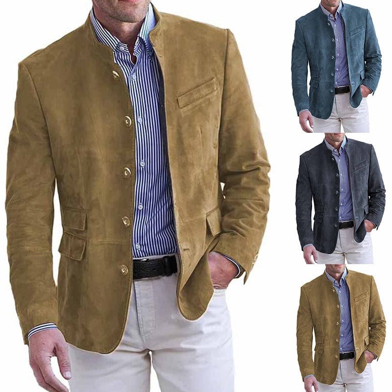 HUGO LAURENT™ | Men's Collar Suede Blazer