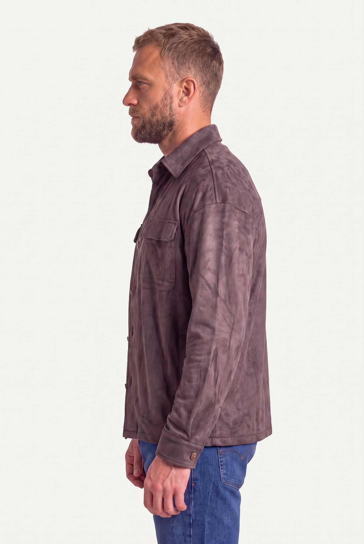 HUGO LAURENT™ | Mirsino Suede Overshirt | Coffee