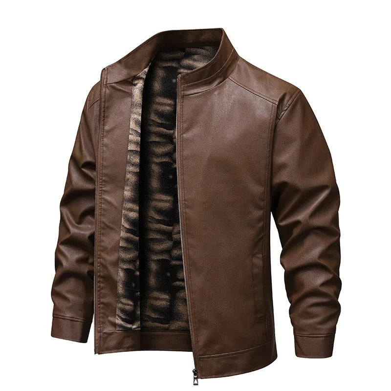 HUGO LAURENT™ | Vintage Fleece Lined Leather Jacket
